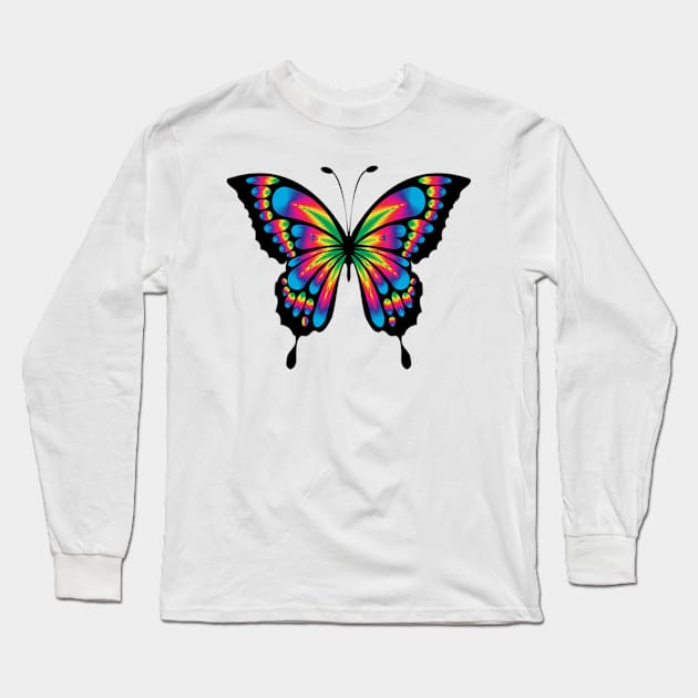 Rainbow Butterfly Long Sleeve T-Shirt by LloydLegacy2020